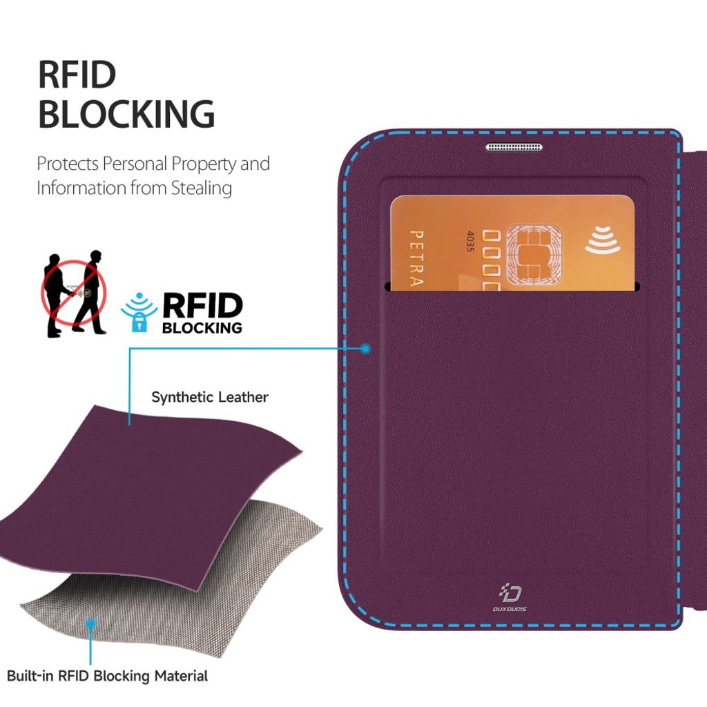 DUX DUCIS iPhone Fold Magsafe-deksel RFID – mørk lilla
