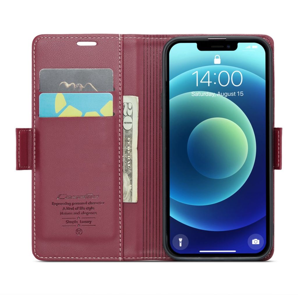 CASEME iPhone 12 Mini Wallet Cover with Stand - Red