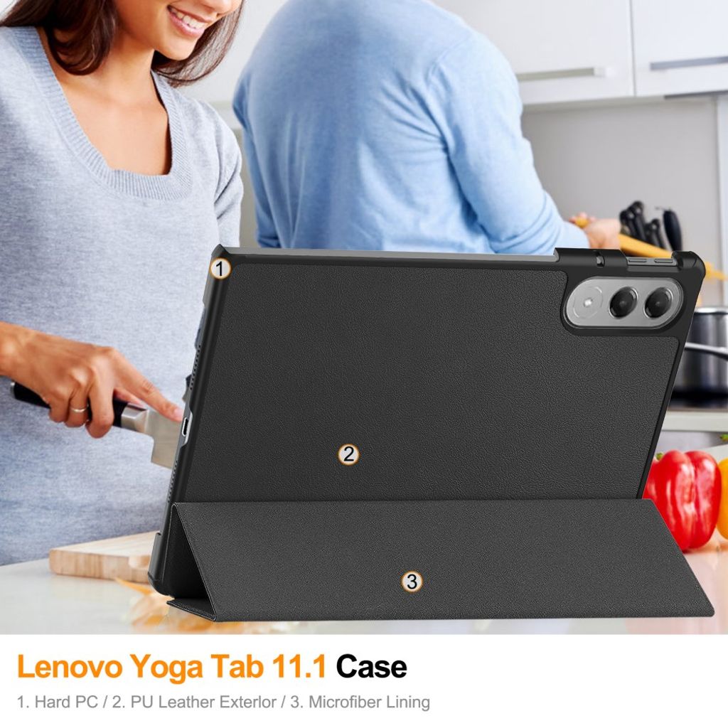 Lenovo Yoga Tab 11.1 Etui Støtsikker med Tri-Fold støtte – Svart