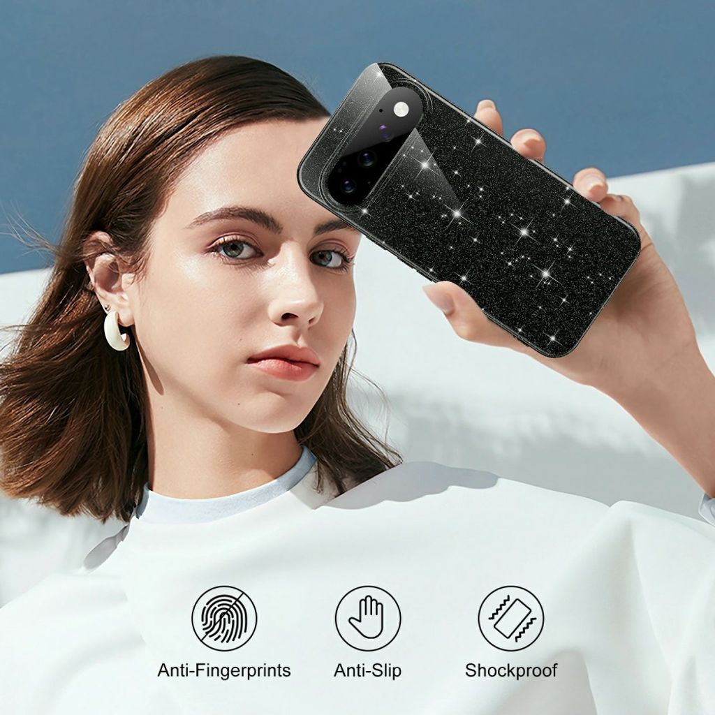 Google Pixel 11 Pro MagSafe deksel glitter - Svart