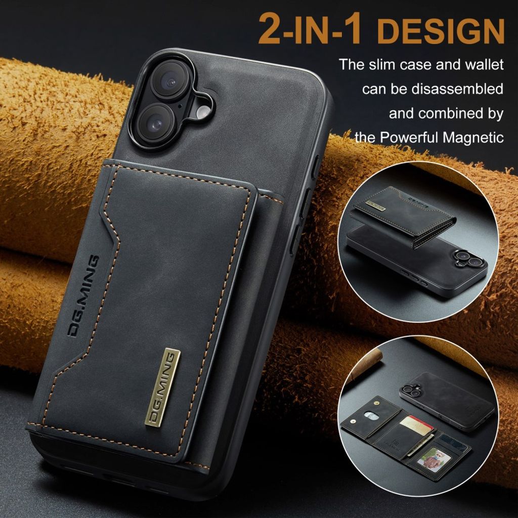 DG.MING iPhone 17 Cover med Pung - Sort