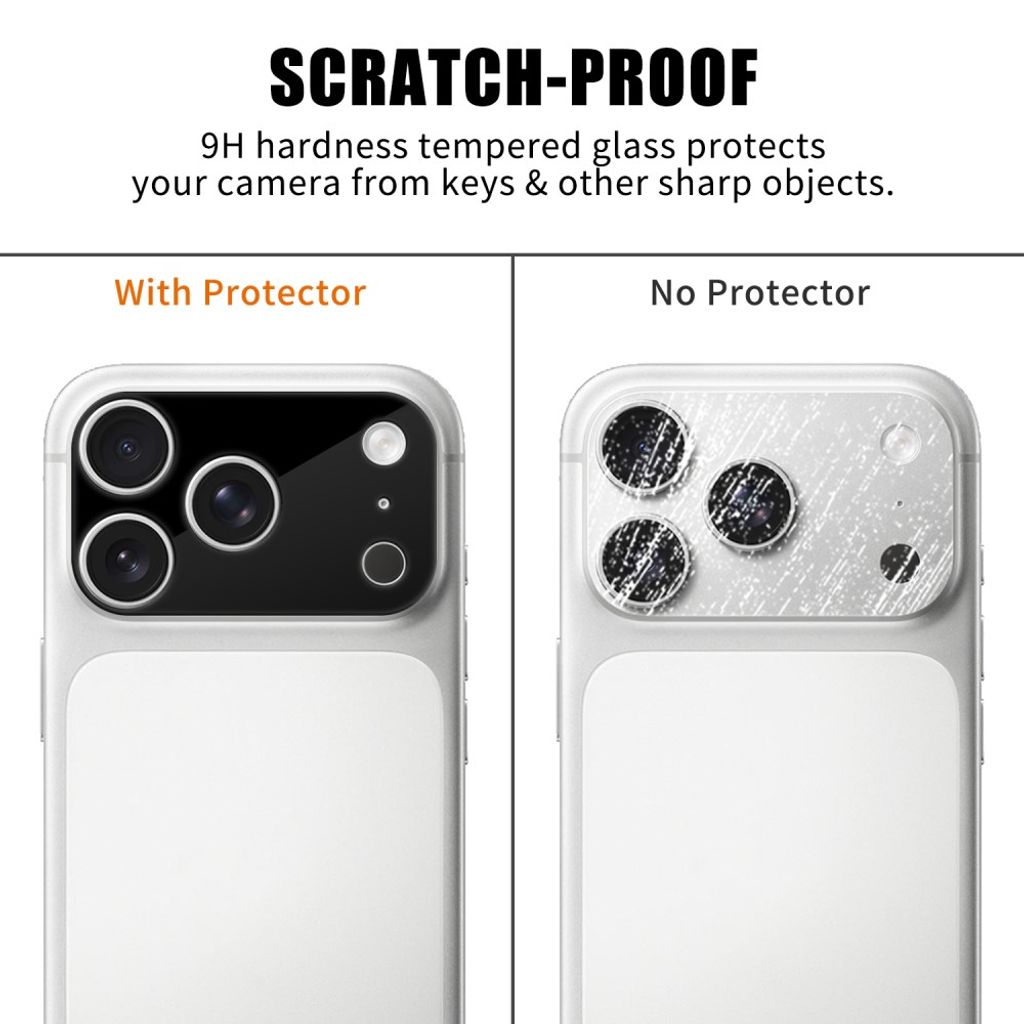 iPhone 18 Pro Linsskydd Full Cover Härdat Glas HD AR - Svart