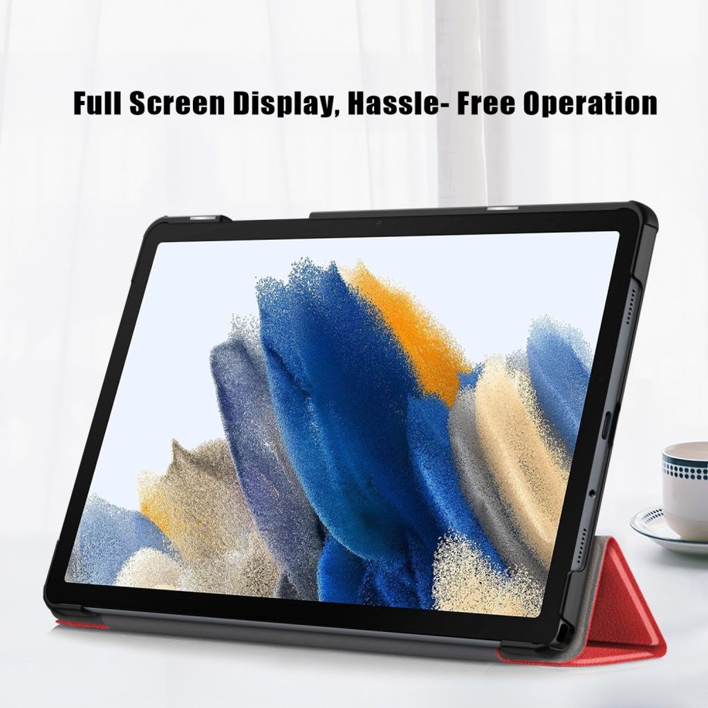 Samsung Galaxy Tab A11 Plus/A9 Plus Etui Tri-Fold PU-lær - Rød