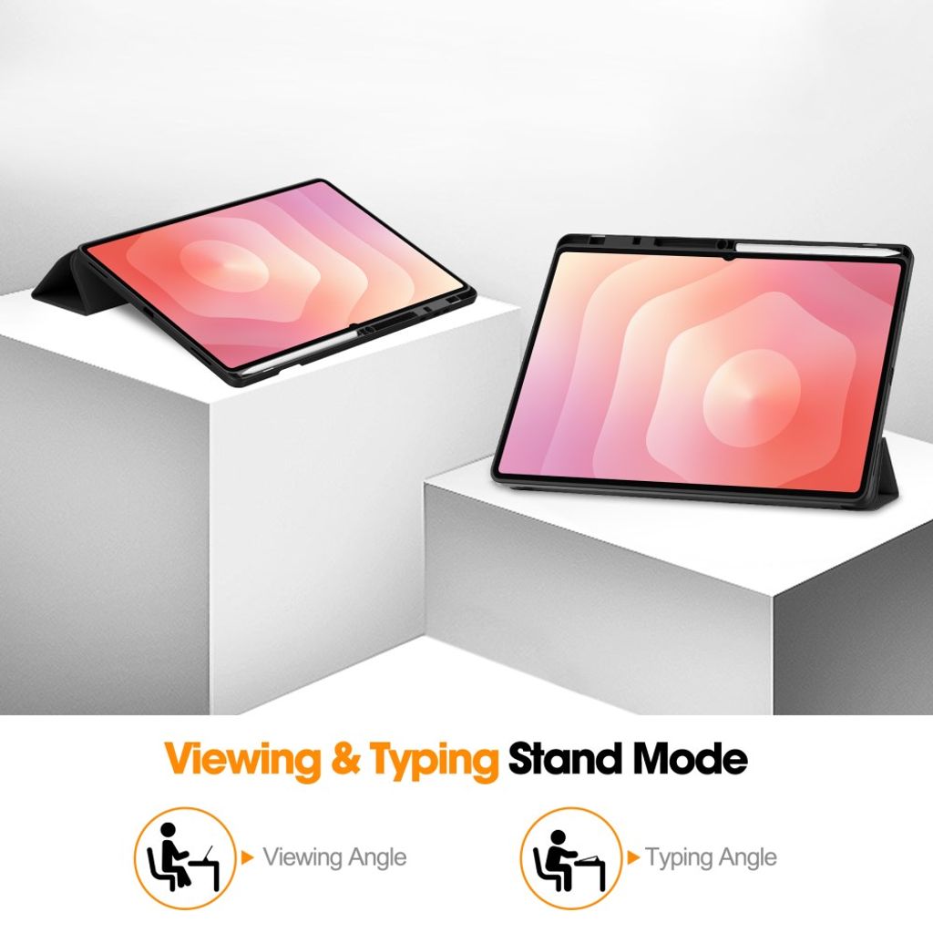 Samsung Galaxy Tab S12 Ultra/S11 Ultra Tri-fold stativfodral - Svart