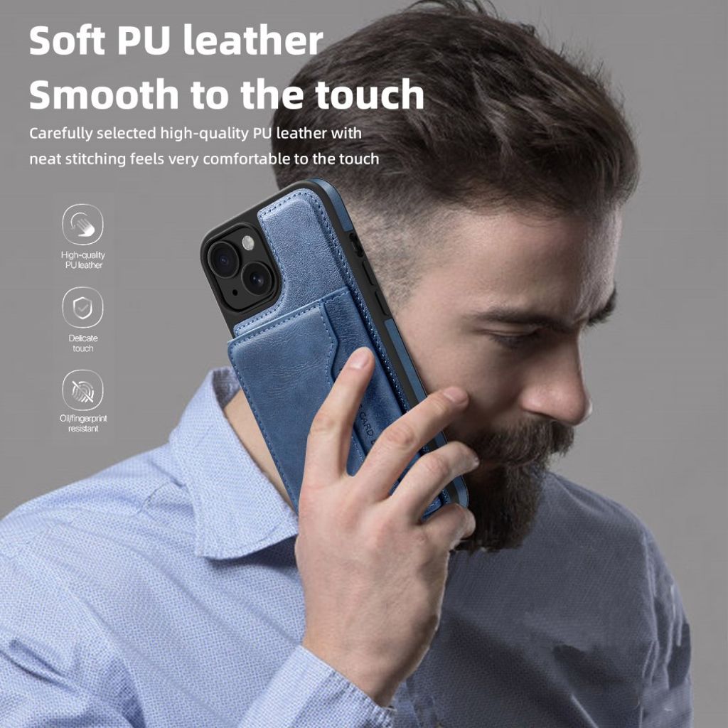 iPhone 15 Magnetic Wallet Case – Dark Blue