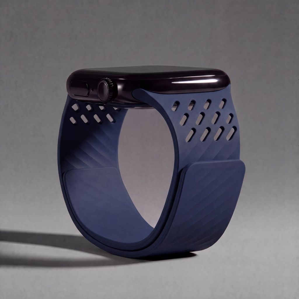 Apple Watch 49 / 46 / 44 / 42mm Silikoninen kellonranneke - Tummansininen