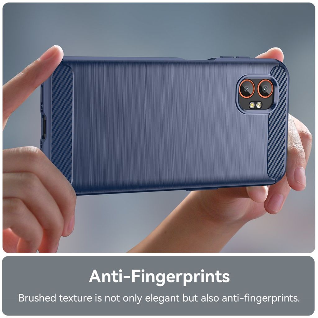 Blå deksel for Samsung Galaxy XCover7 Pro karbonfiber tekstur