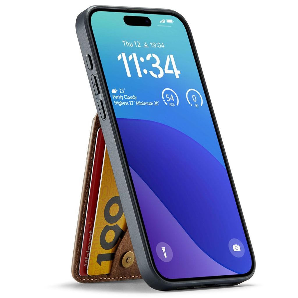 FIERRE SHANN iPhone 16 Pro Deksel med Kortspor - Brun