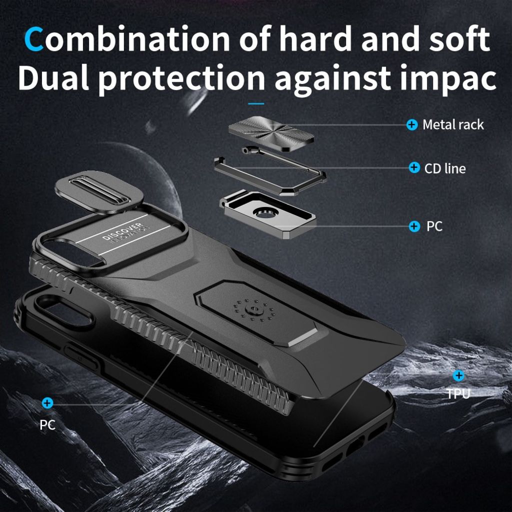 iPhone XR Skal Magnetisk Stativring - Svart