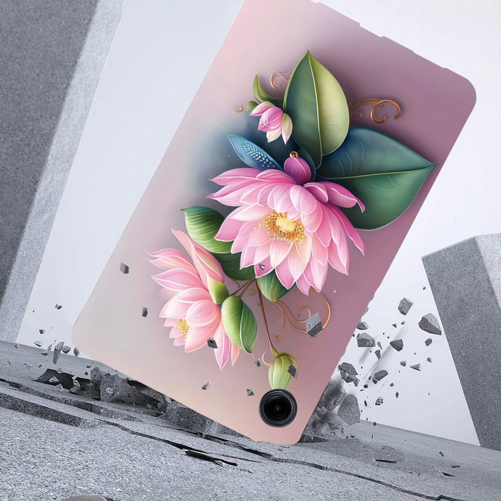 Samsung Galaxy Tab A11/A9 Cover med tryk - Lotus