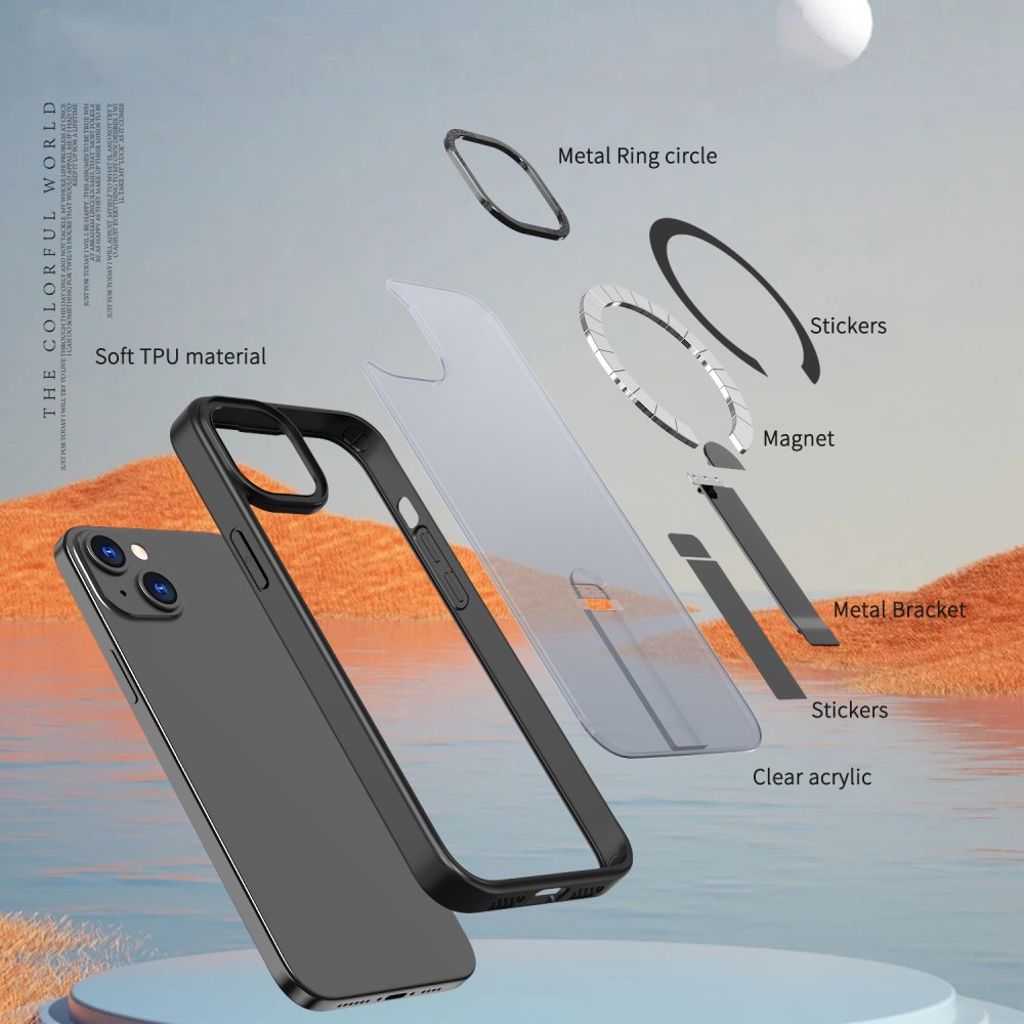 iPhone 14 Plus MagSafe-deksel med stativ – Svart