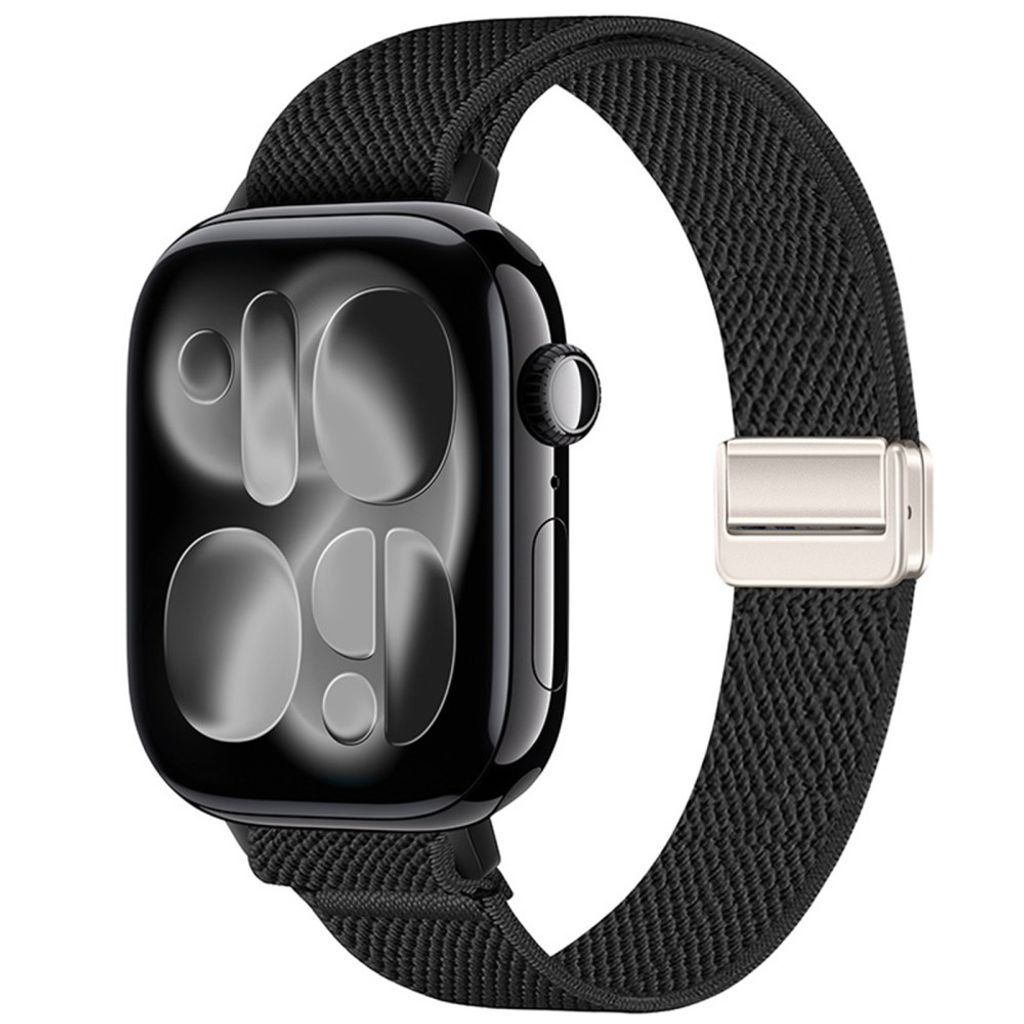 Apple Watch 42/41/40/38mm Smalt Klockarmband i Nylon - Svart