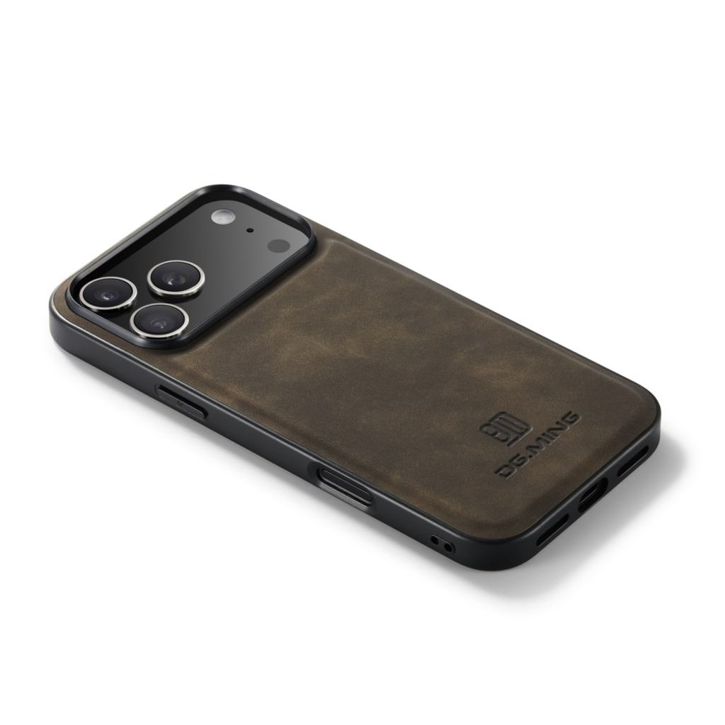 DG.MING iPhone 18 Pro/17 Pro Deksel med PU-lær - Brun