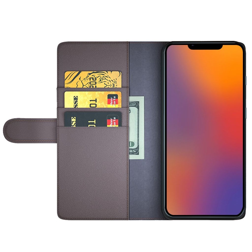 iPhone 14 Pungetui Ægte Læder Kortholder/Stativ - Brun