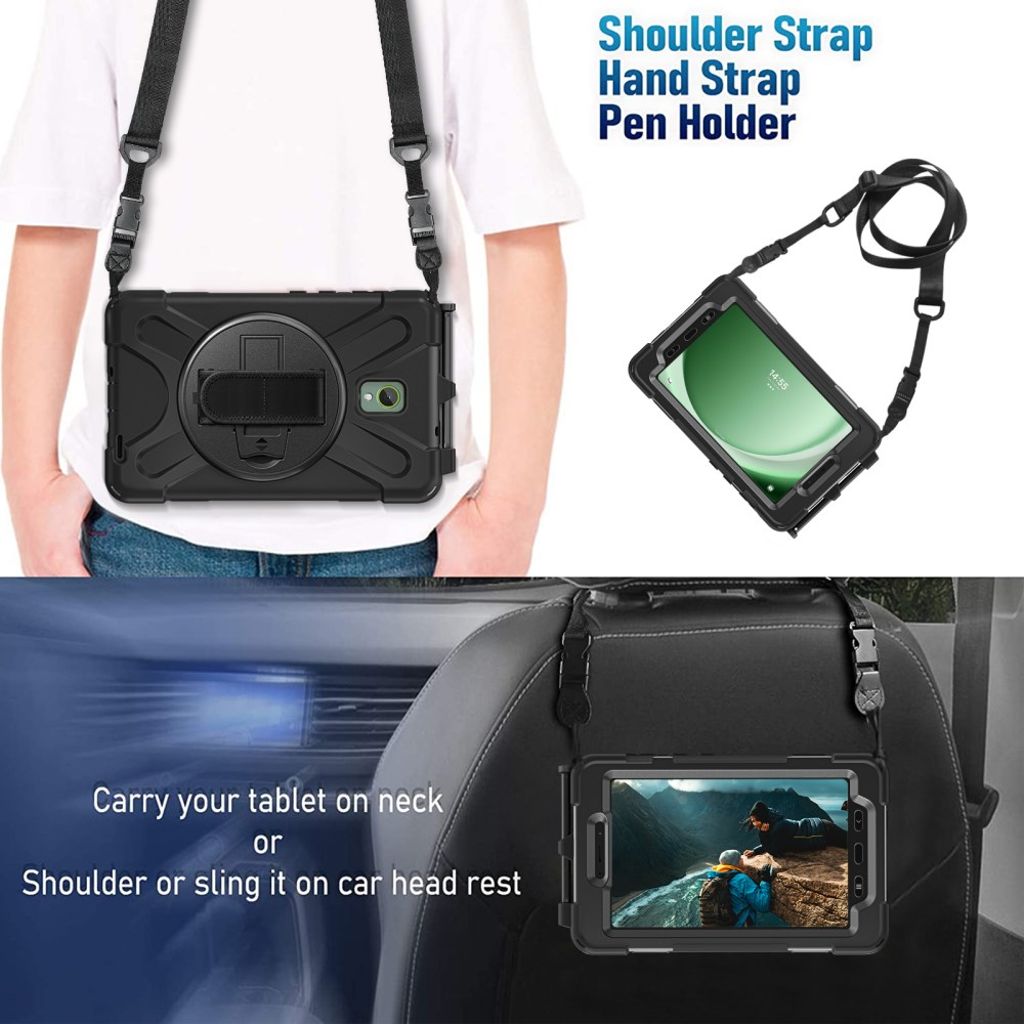 Samsung Galaxy Tab Active3/Active5 Skal med Axelrem – Svart