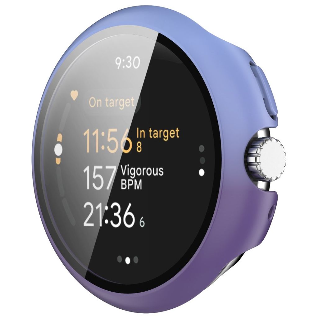 Google Pixel Watch 3 45 mmKuori, Näytönsuoja - sininen + violetti
