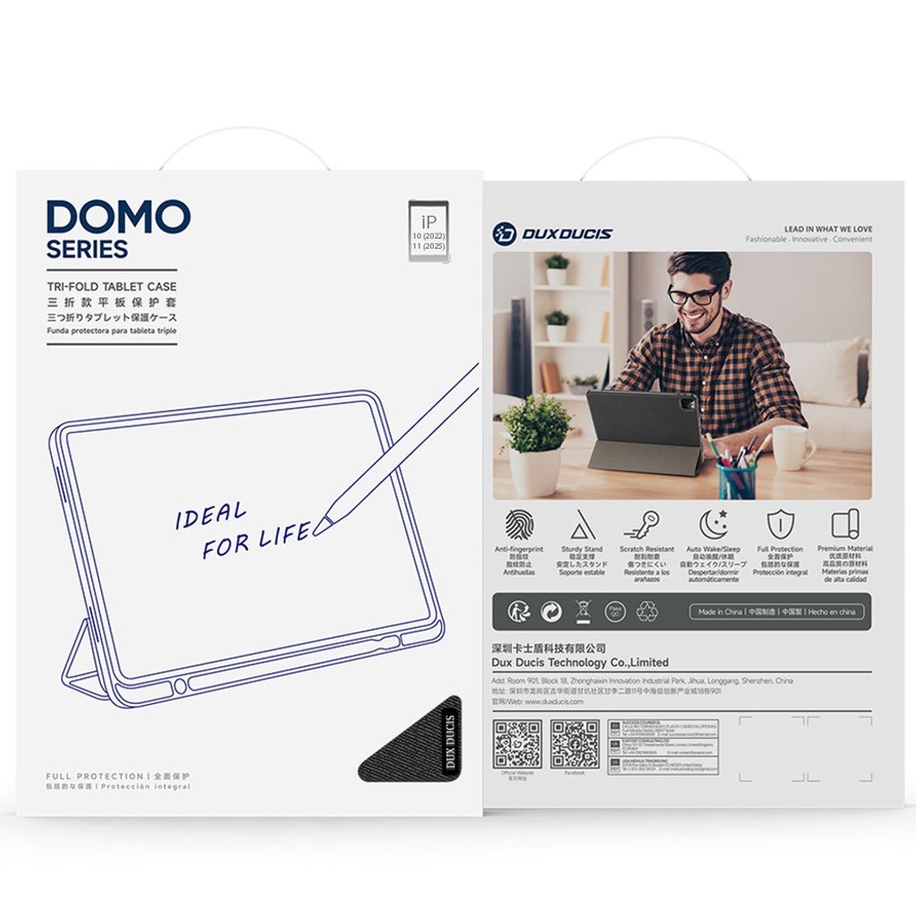 Dux Ducis iPad A16 11" 2025/10.9" 2024 Flip cover med holder til styluspen - Sort