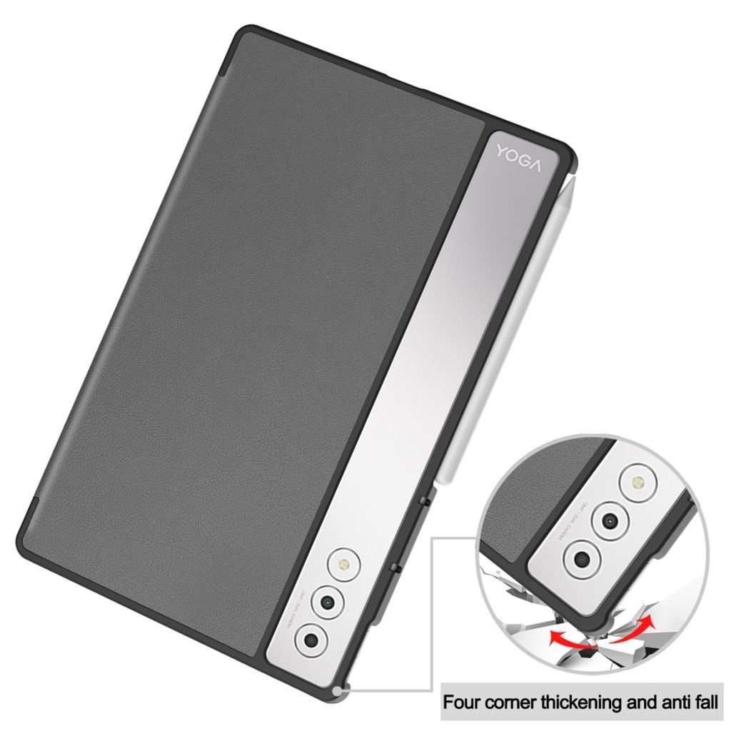 Lenovo Yoga Tab Plus Kotelo, jalusta - harmaa