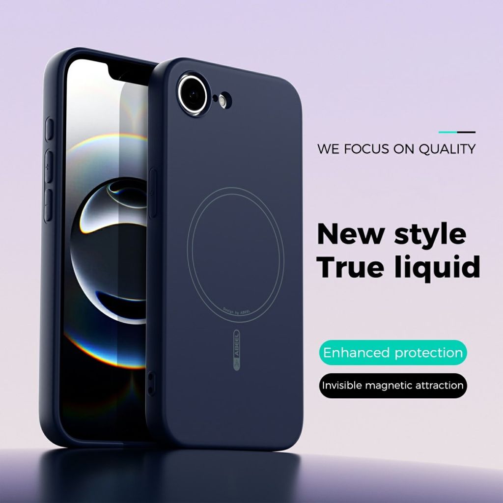iPhone 16e MagSafe-kompatibelt Skal Liquid Silicone – Mörkblå
