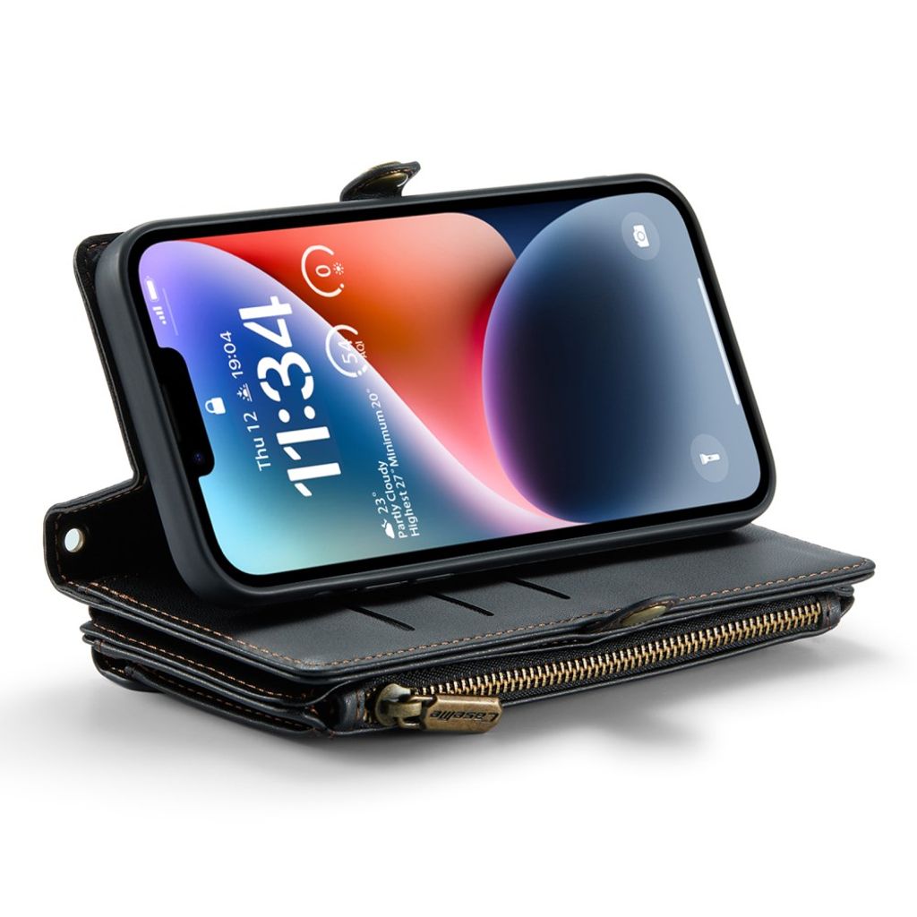 CASEME iPhone 14 Plus Wallet Cover RFID-blockerande - Svart