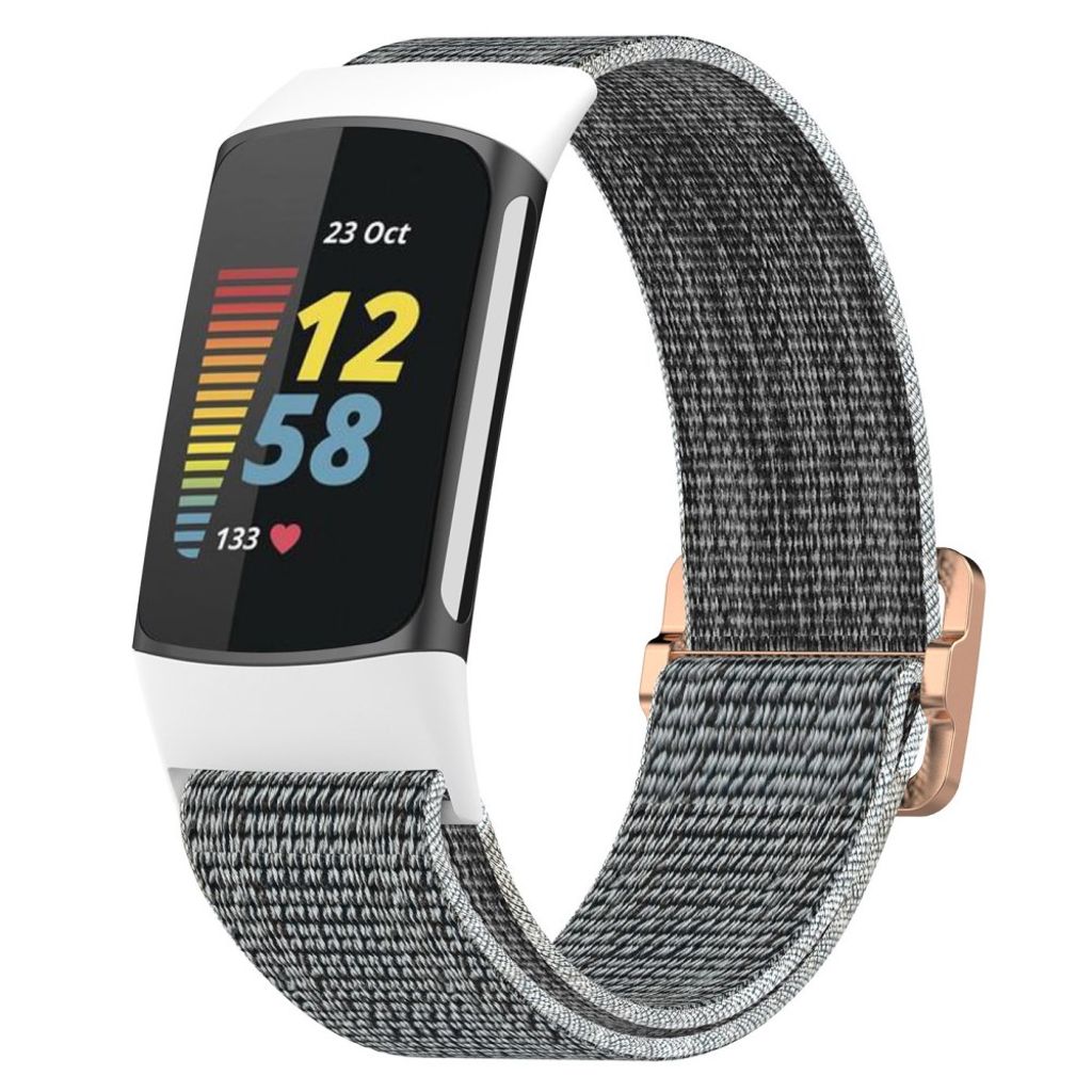 Fitbit Charge 6/5 Kellonranneke, Nylon - harmaa