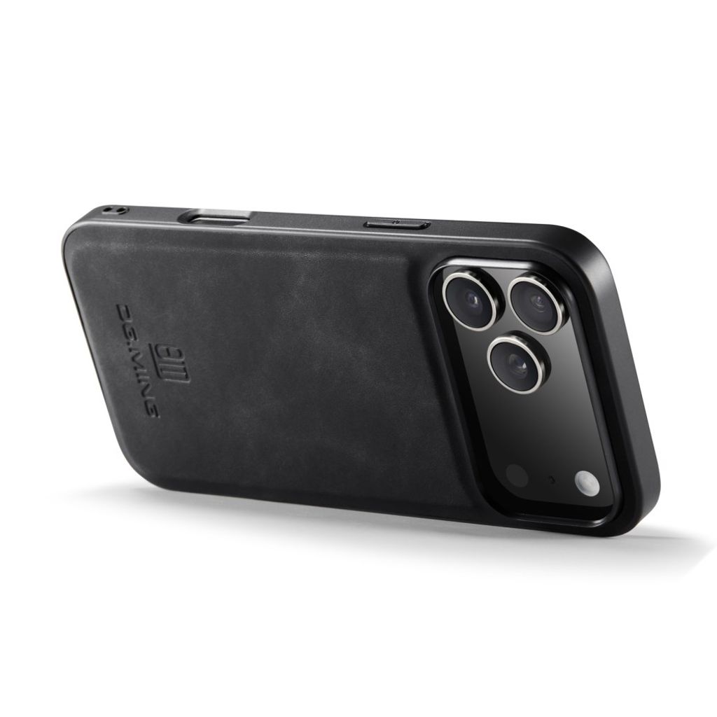DG.MING iPhone 18 Pro Max/17 Pro Max Deksel med PU-lær - Svart