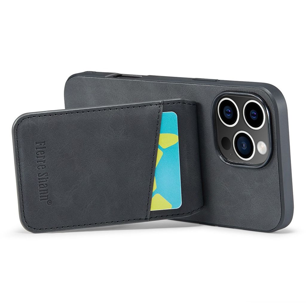 FIERRE SHANN iPhone 16 Pro Deksel med Kortspor - Svart