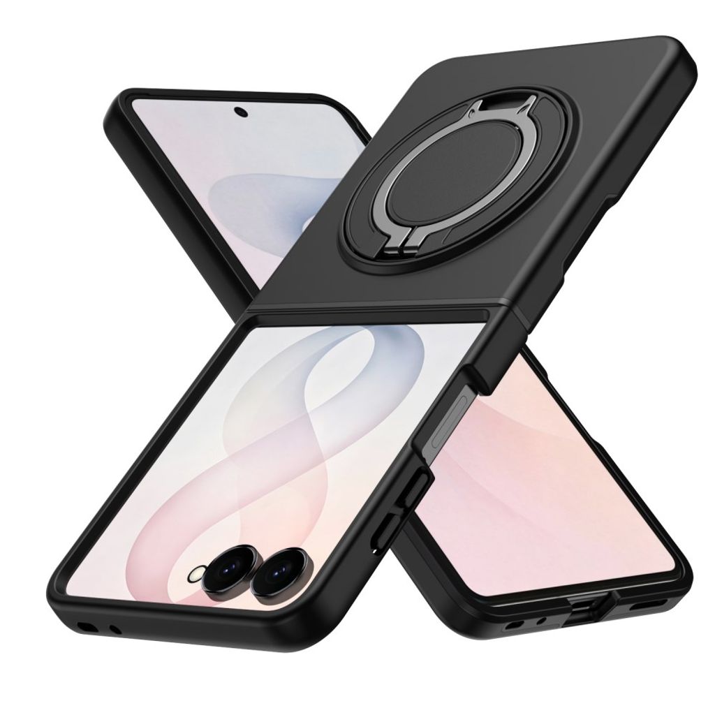 Samsung Galaxy Z Flip8 MagSafe kuori rengasjalustalla - Musta