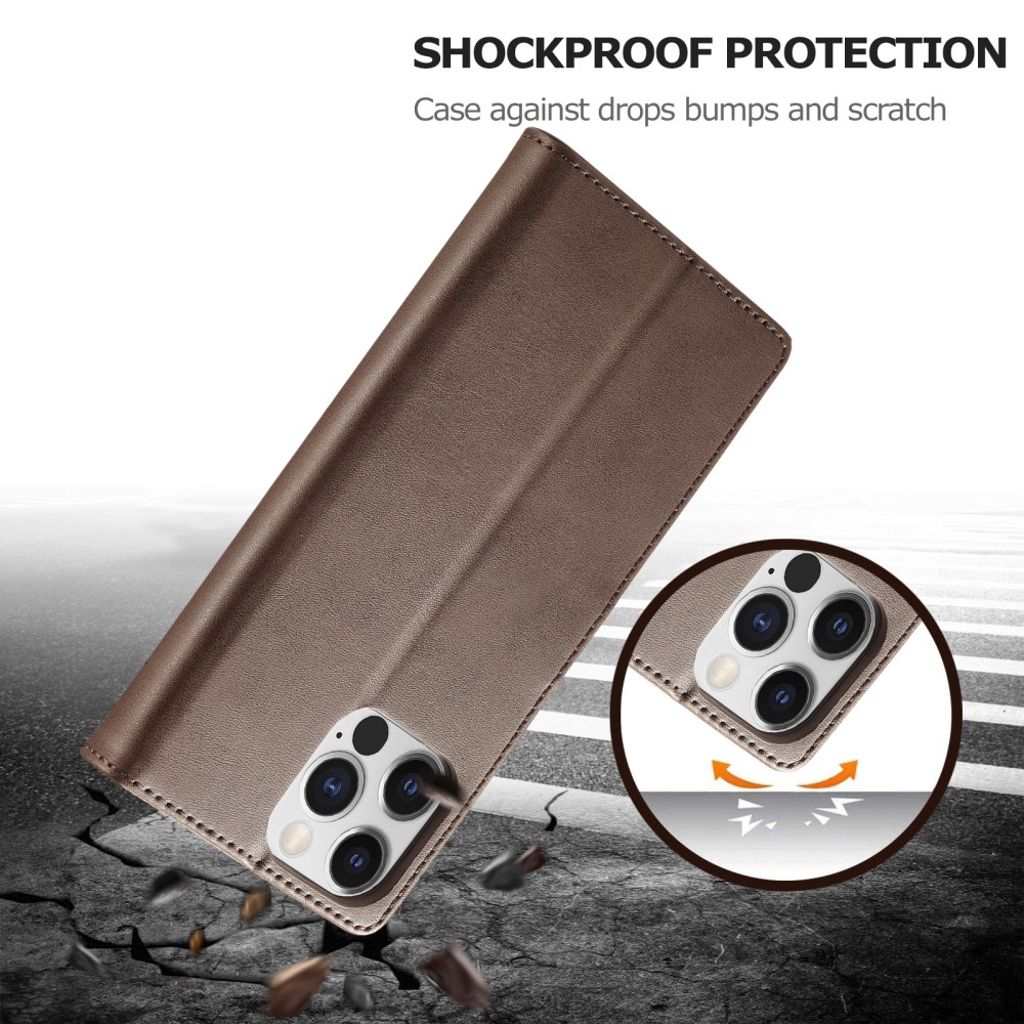 LC.IMEEKE iPhone 15 Pro Max Lompakkokotelo - Ruskea