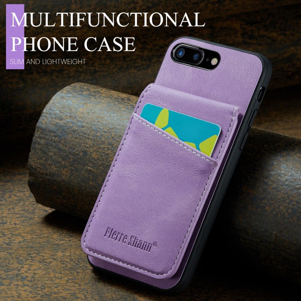 FIERRE SHANN iPhone 7 Plus / 8 Plus Skal med Kortfack - Lila