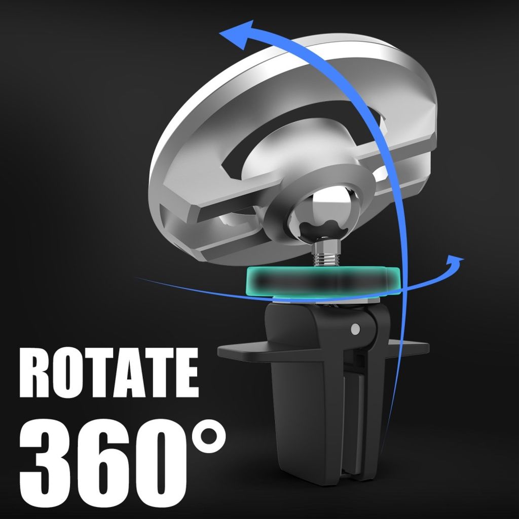 R-JUST ZC03 magnetisk telefonhållare med luftventilklämma – Svart