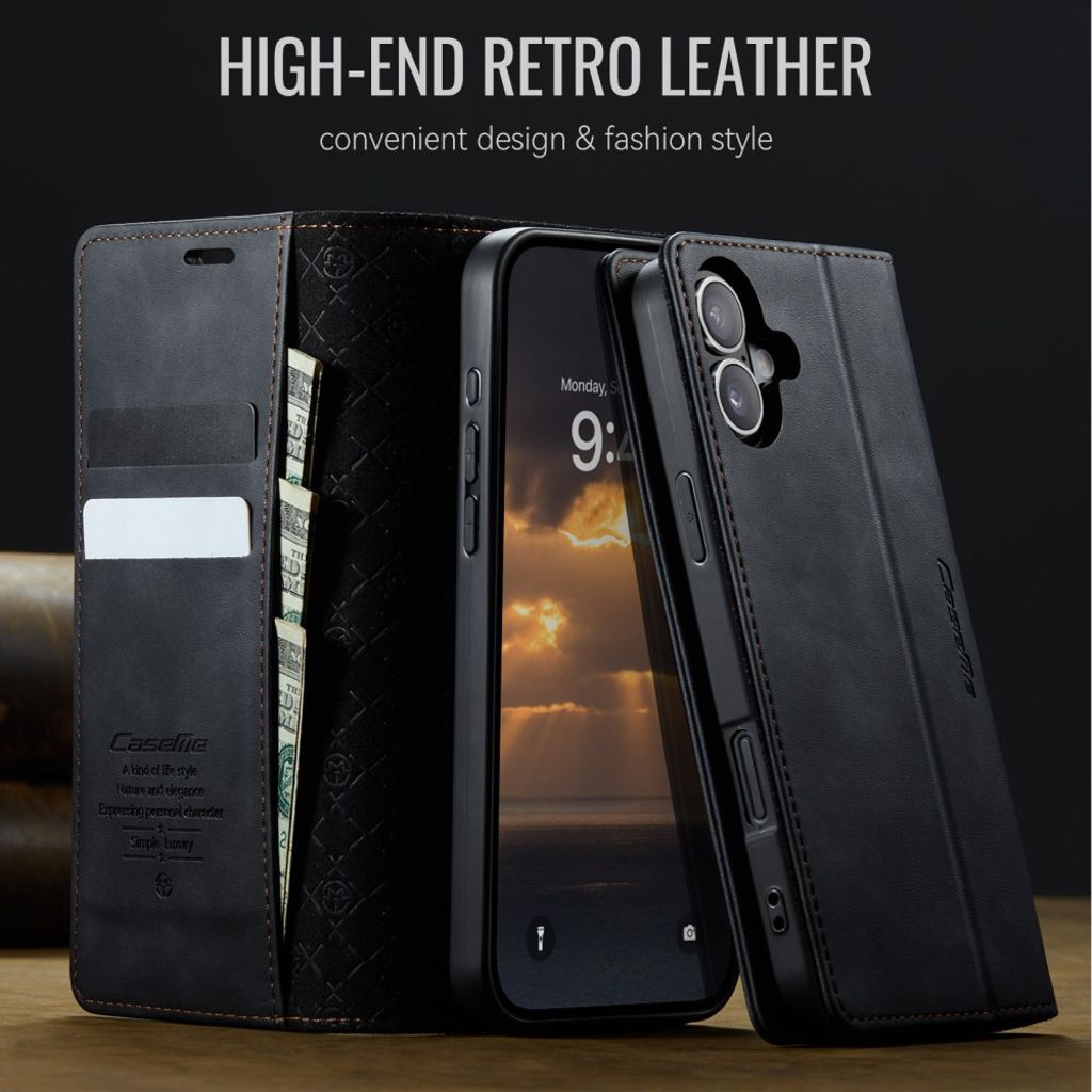 CASEME iPhone 16 Cover with Stand - Black