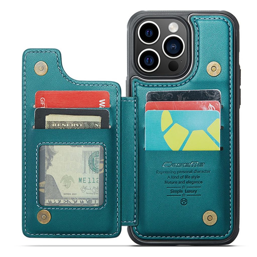 CASEME C22 iPhone 14 Pro Max Wallet Case RFID Blocking - Green