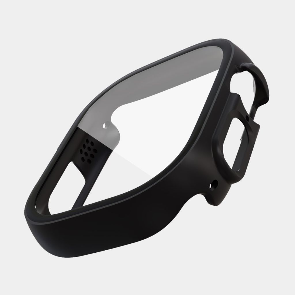 Apple Watch Ultra 3/Ultra 2/Ultra 49 mm deksel med skjermbeskytter i herdet glass – svart
