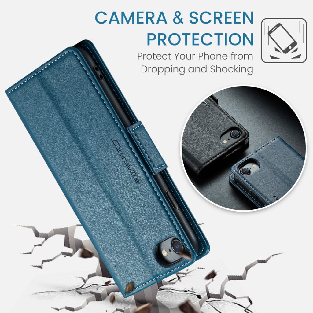 CASEME iPhone 6/6s/7/8/SE 2020/2022 Fodral med Kortfack - Blå