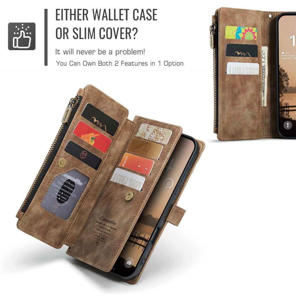 CASEME iPhone 17 Pro Max Etui med Stativ - Brun