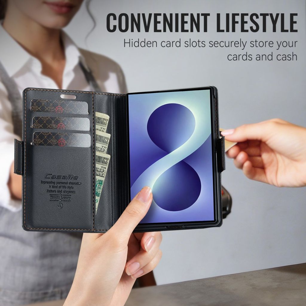 CASEME Samsung Galaxy Z Fold8 Flip Cover med RFID blokering - Sort