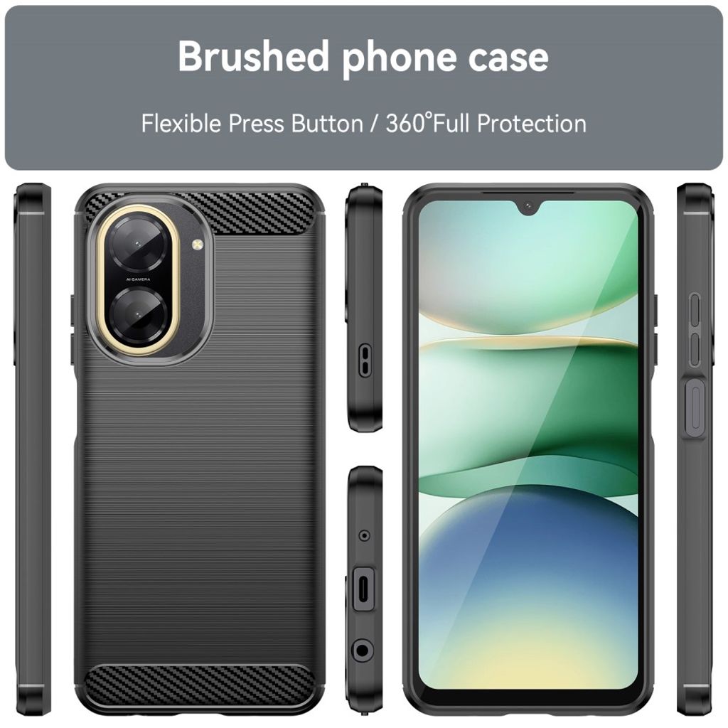 Xiaomi Redmi A5 4G case with carbon fiber texture - black