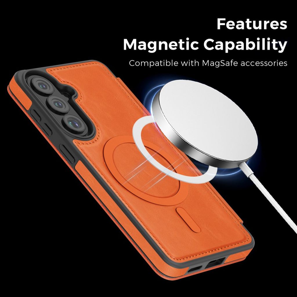 Samsung Galaxy S26 Plus MagSafe Lompakkokotelo - Oranssi