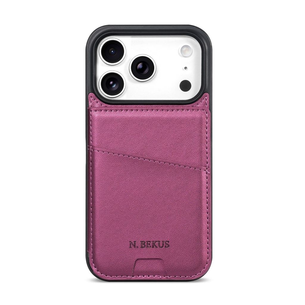 N.BEKUS iPhone 18 Pro Max/17 Pro Max Lompakkokuori RFID-suojauksella - Tummanvioletti