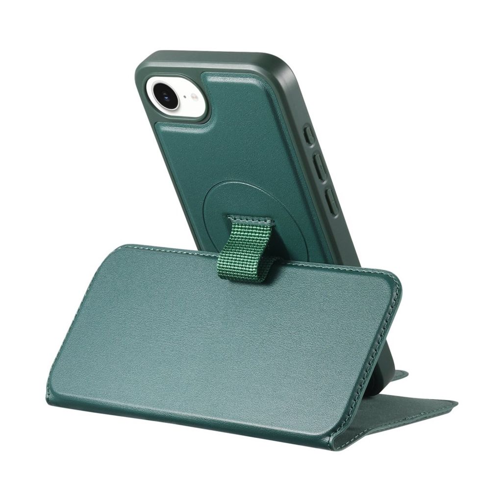 CASENEO iPhone 16e Plånboksfodral RFID-blockerande MagSafe – Grön