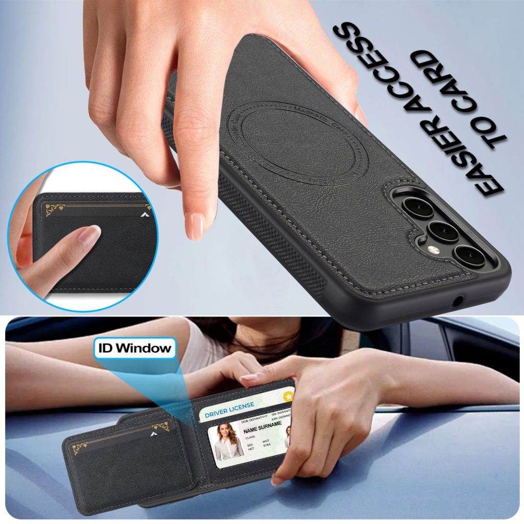 LC.IMEEKE Samsung Galaxy A17 5G Deksel med MagSafe Lommebok - Svart