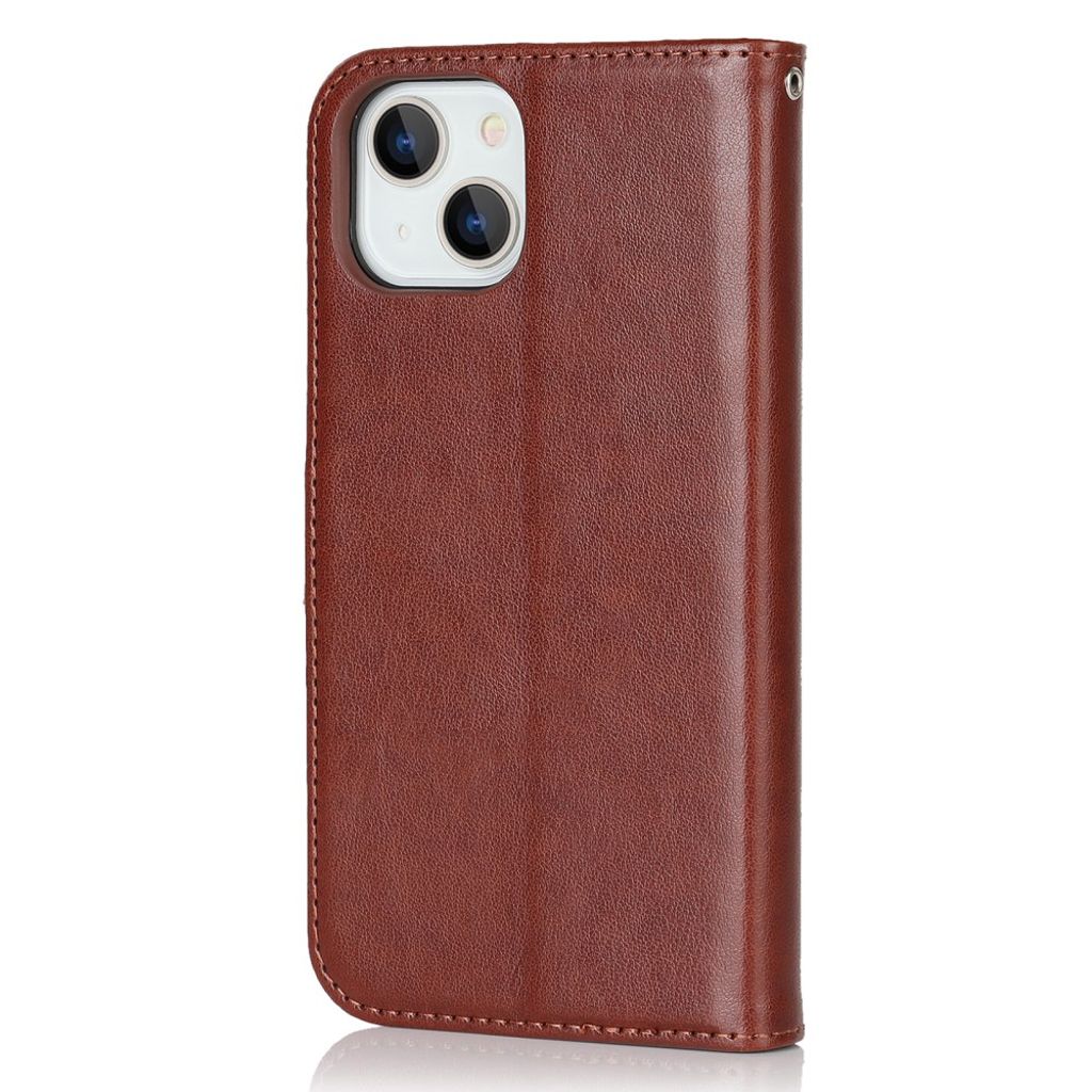 iPhone 14 Plus Lommeboketui med Stativ - Brun