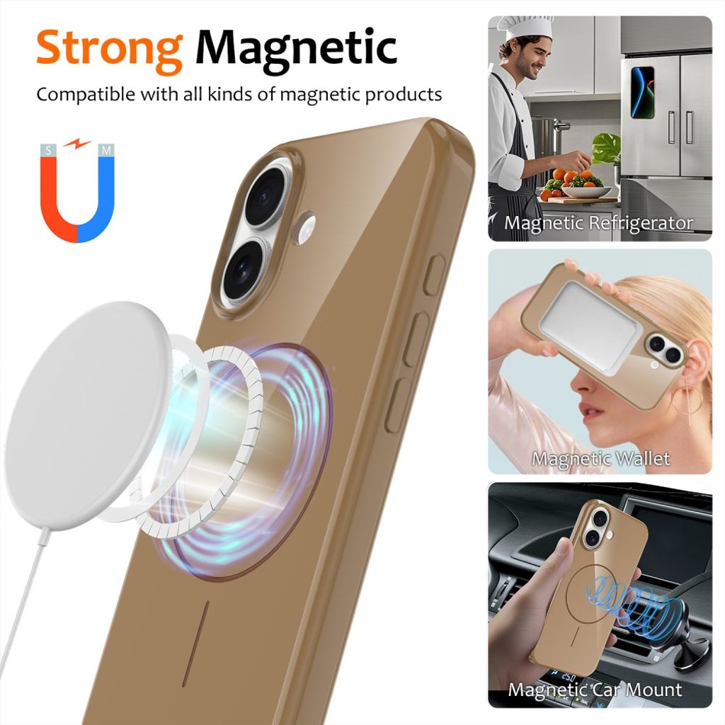 iPhone 17 Kuori, MagSafe-yhteensopiva, Kantohihna - kulta