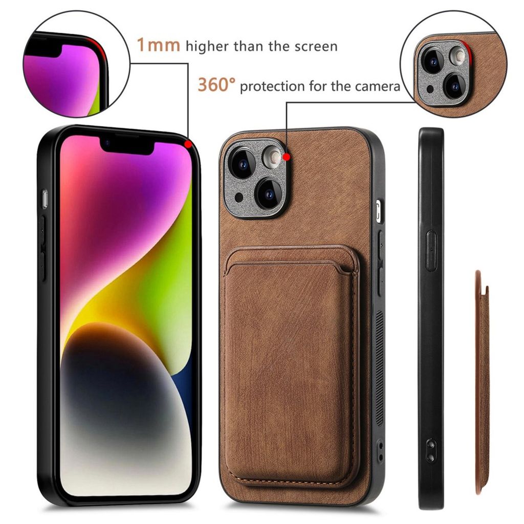 iPhone 13 MagSafe-yhteensopiva Lompakkokuori – Ruskea