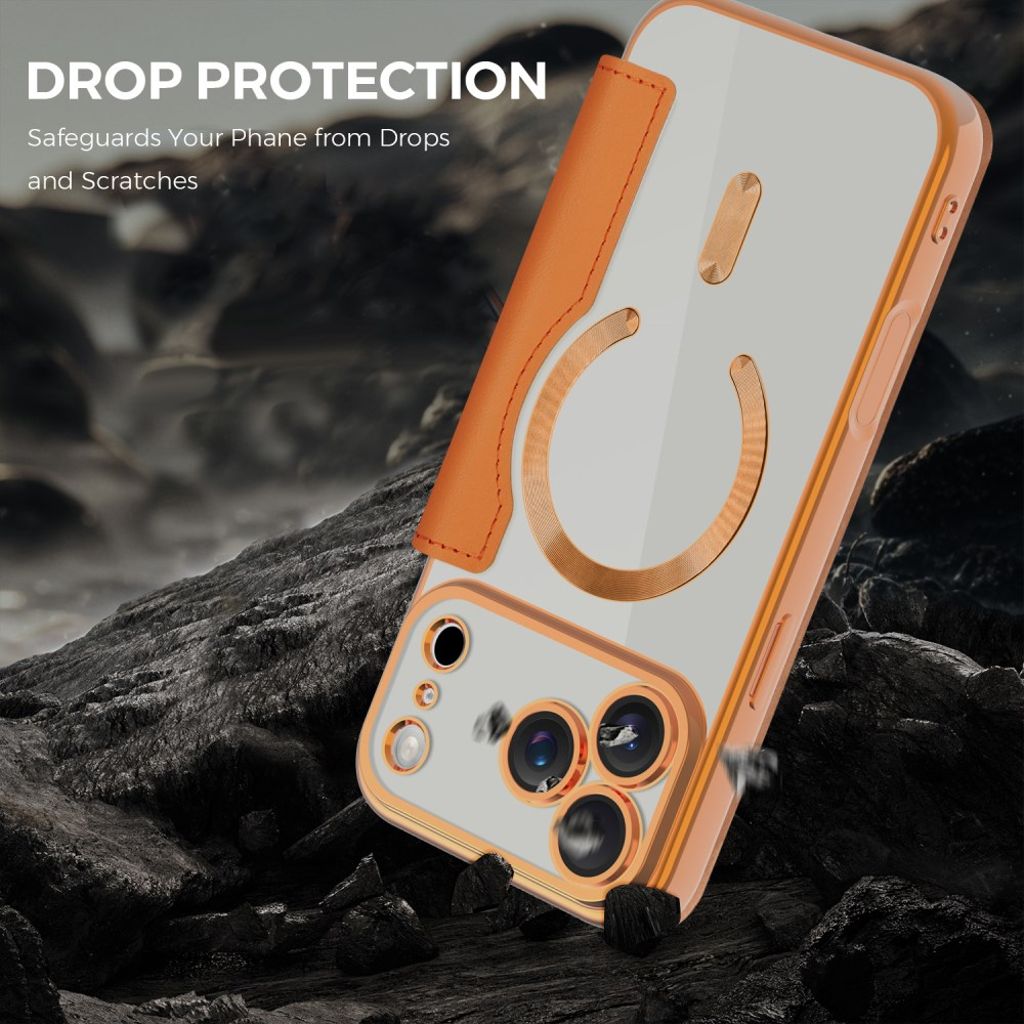 iPhone 17 Pro Max Pungetui MagSafe RFID-blokerende - Orange