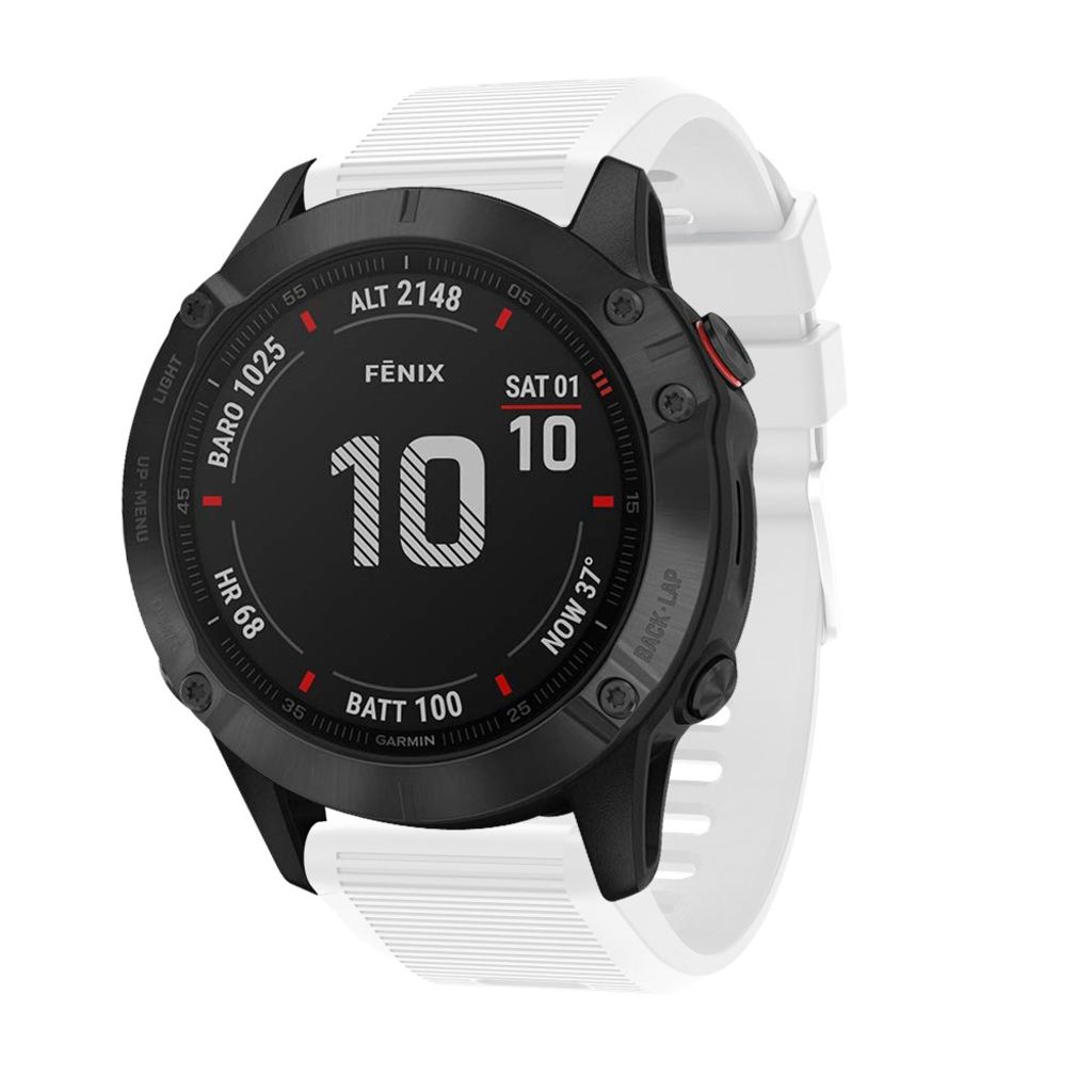 Garmin Fenix 7X/6X/5X etc. Urrem med Metalspænde - Hvid