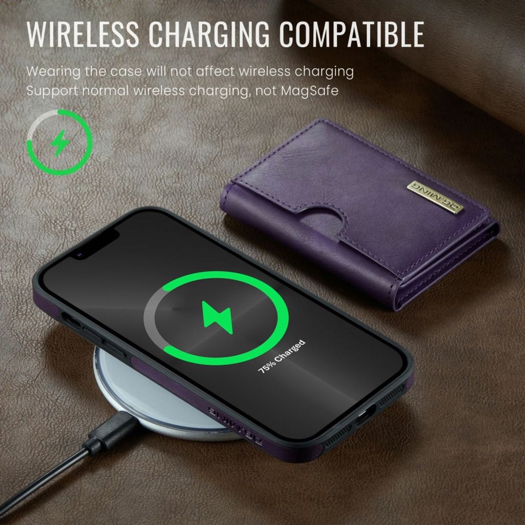 DG.MING iPhone 13 Pro Lompakkokuori Magneettinen - Violetti
