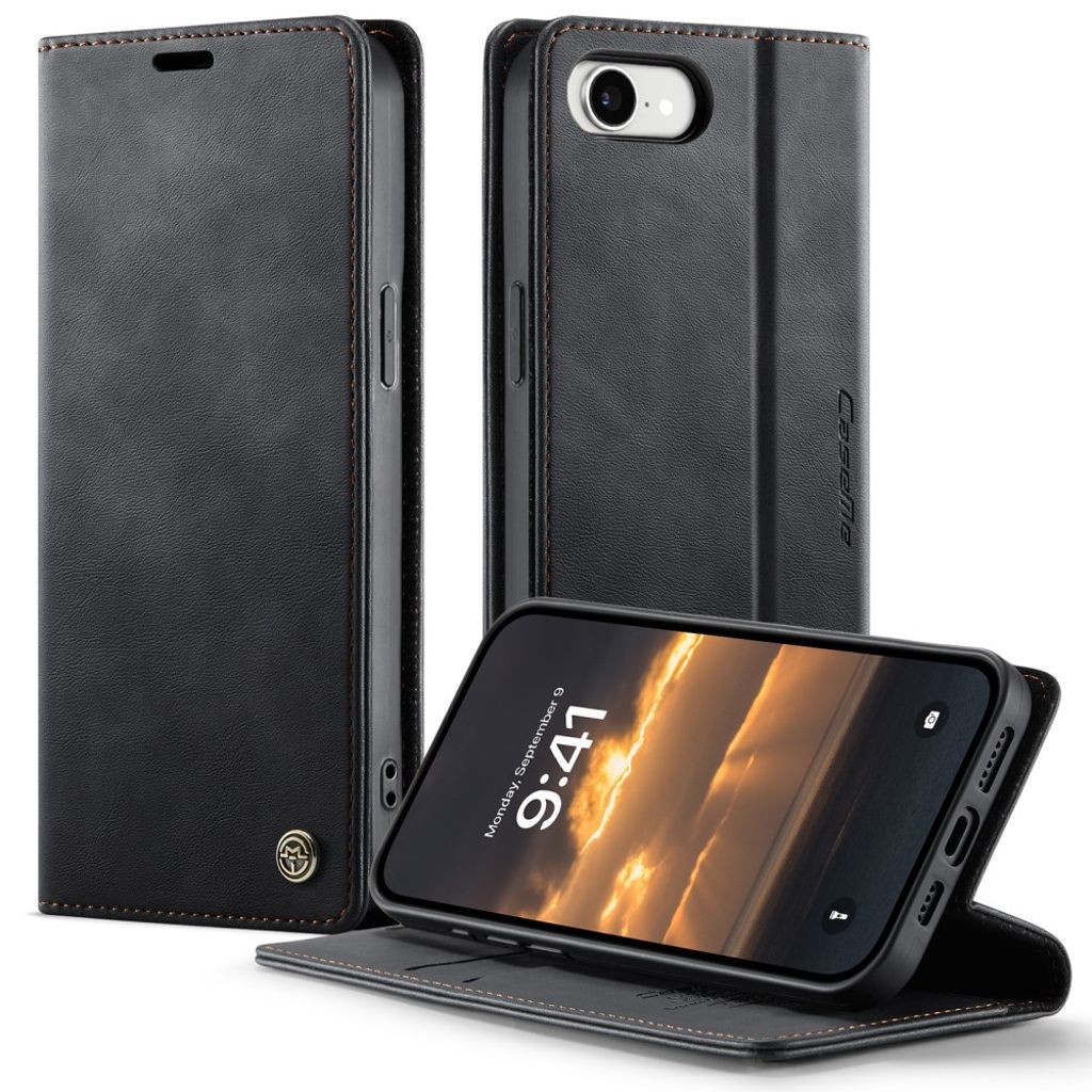 CASEME iPhone 16e Wallet Cover RFID Blocking Stand – Black