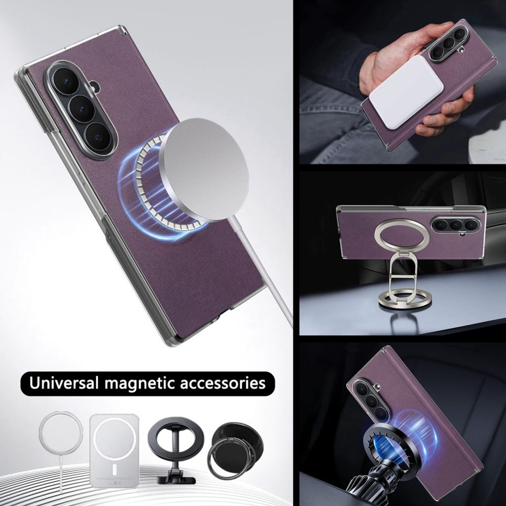 Samsung Galaxy Z Fold8 Ultra MagSafe Kuori PU-nahkaa - Violetti
